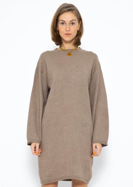 Oversize Kleid in Strick - taupe