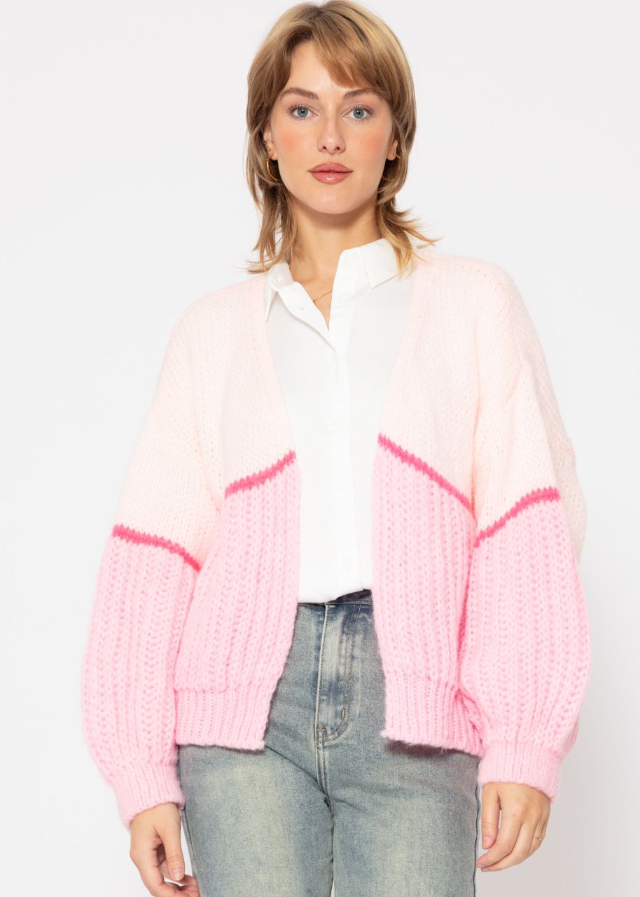 Lose fallender Cardigan - rosa