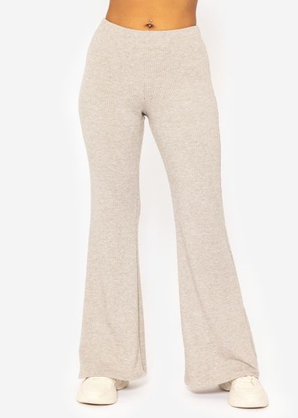 Jersey Flare Pants - taupe meliert