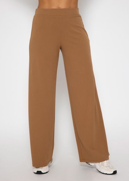 Weite Schlupfhose - cognac