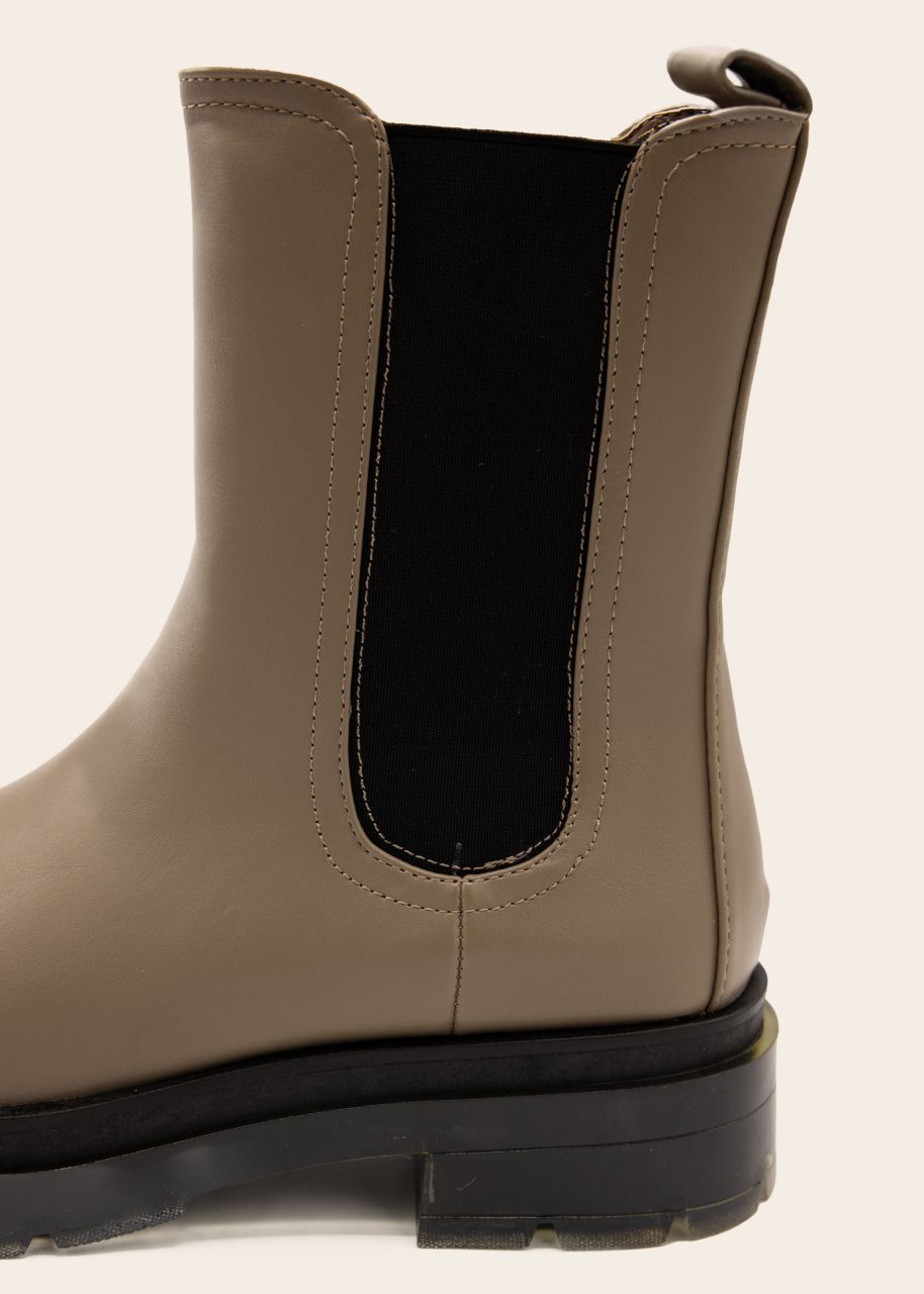 Chelsea Boots mit Plateau, taupe