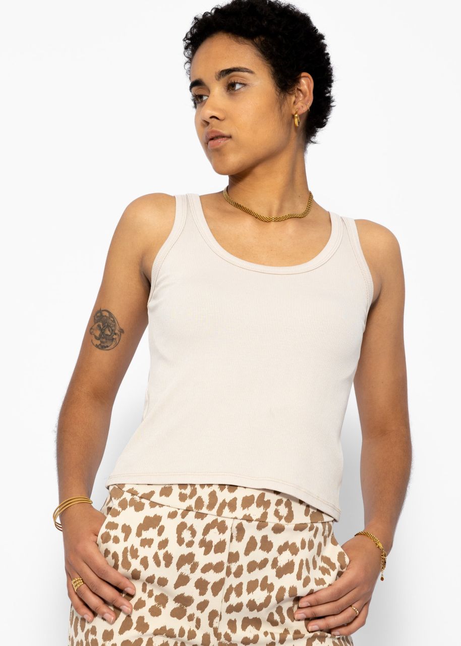 Tank Top mit Ausschnitt - beige