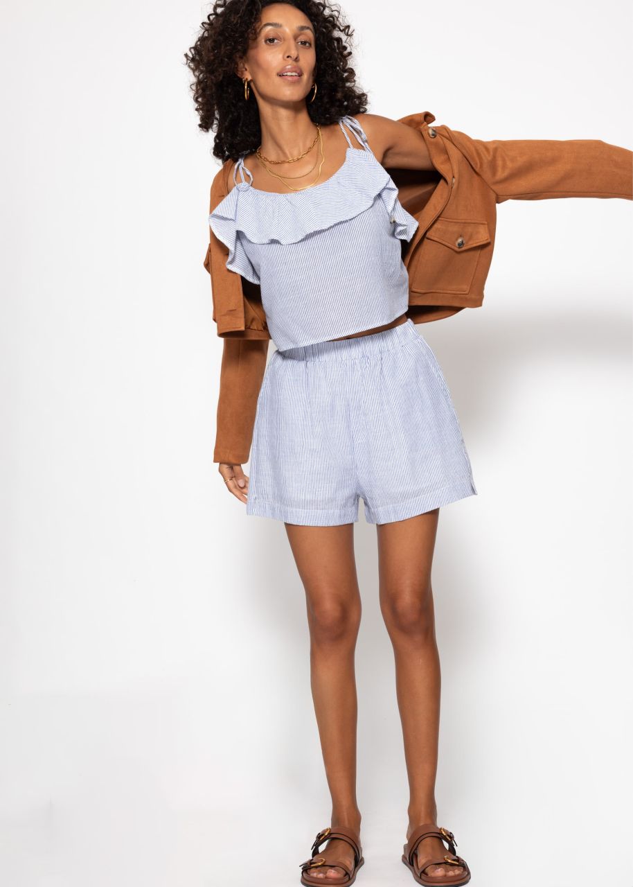 Gestreifte Shorts - hellblau