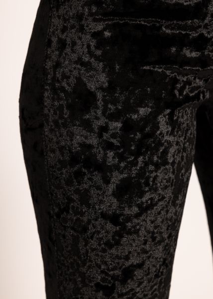 Panne-Samt-Hose, schwarz