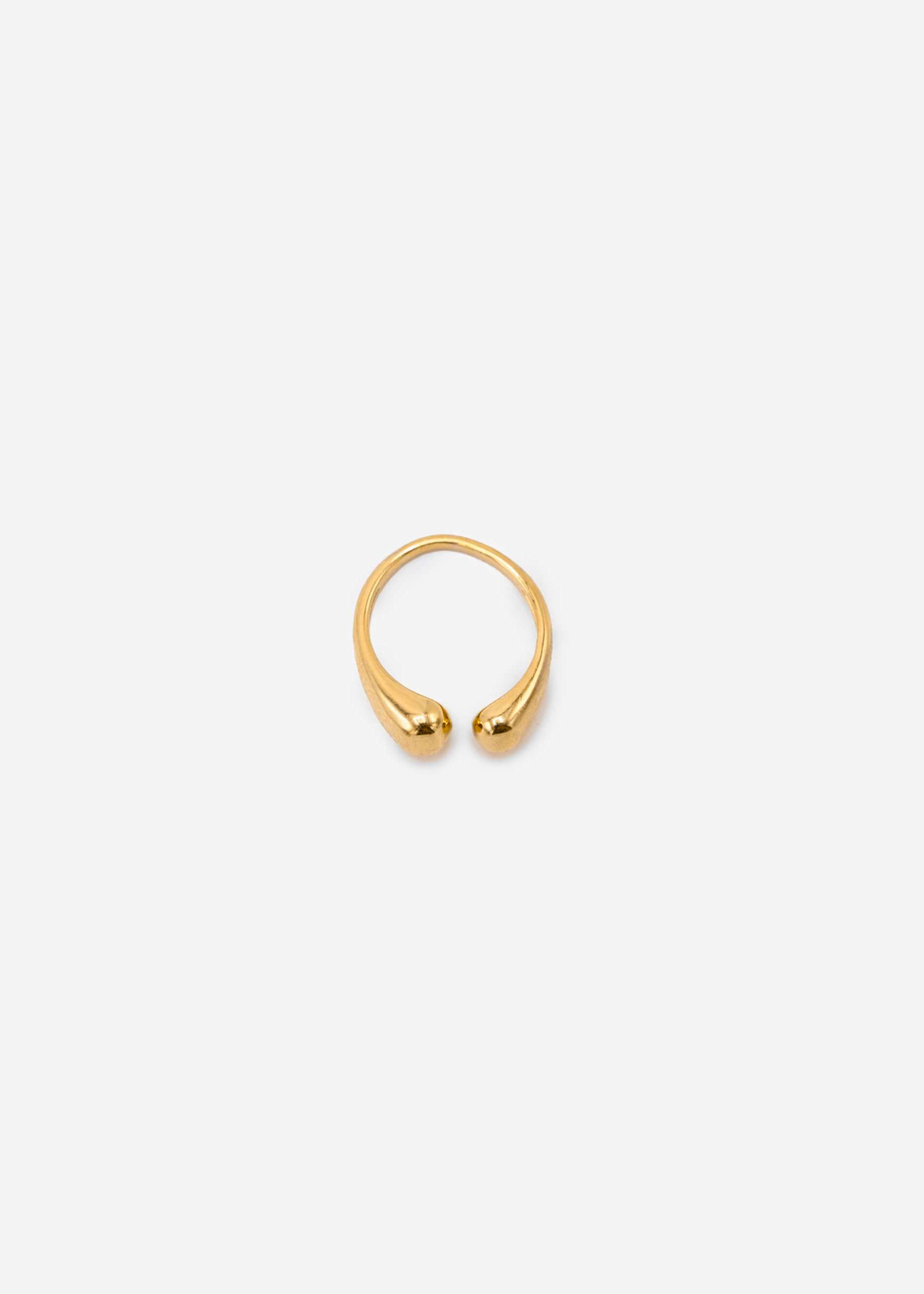 Ring mit 2 Kugeln, gold