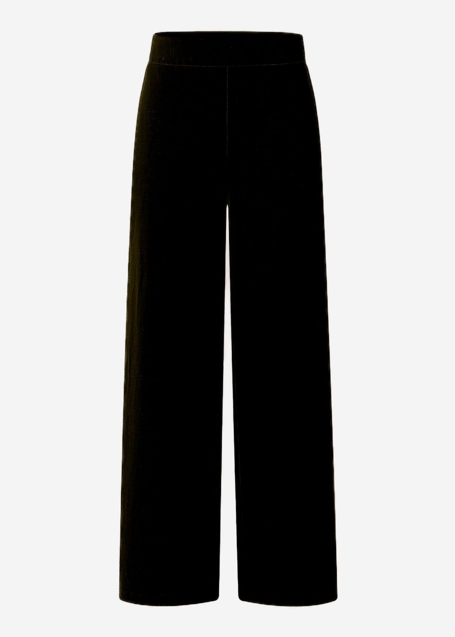 Leinen Hose mit geradem Bein - schwarz