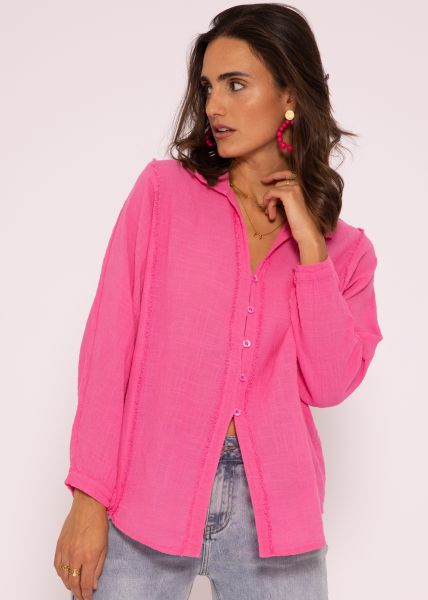 Leicht transparente Bluse, pink