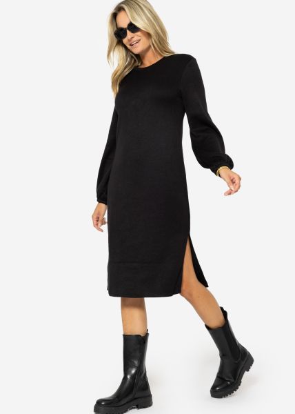 Super soft Jerseykleid in Midilänge - schwarz