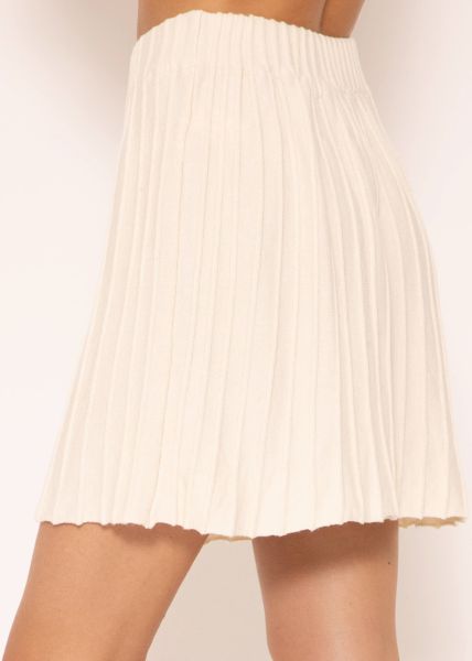 Plissierter Strick-Rock - offwhite