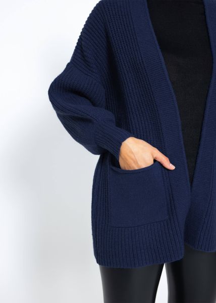 Soft Strick Cardigan mit Taschen - dunkelblau
