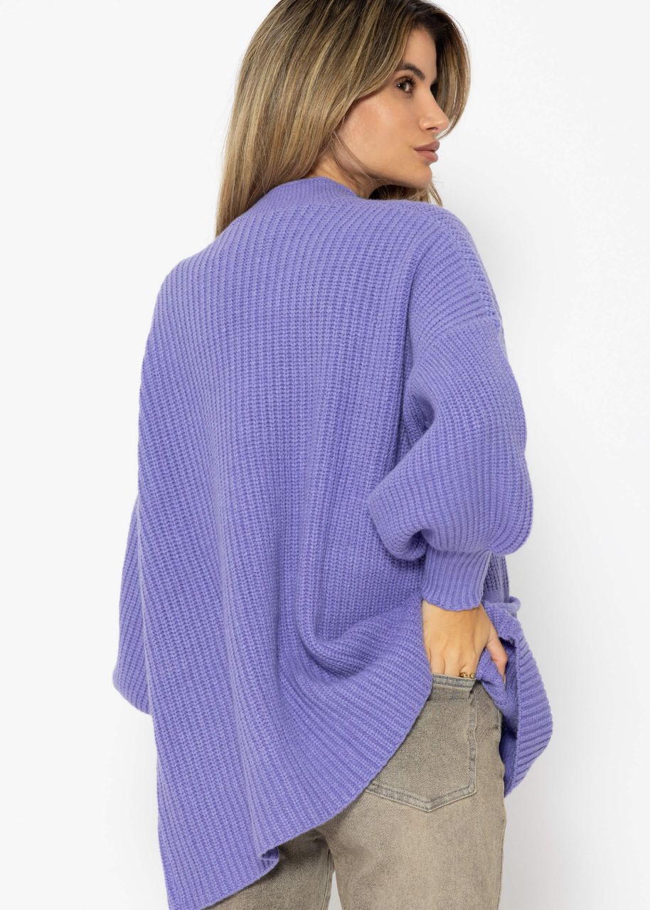 Soft Strick Cardigan mit Taschen - lila