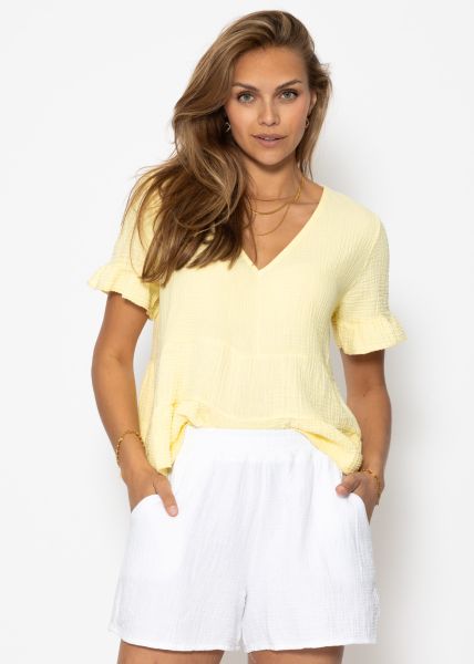 Musselin Shorts, weiß