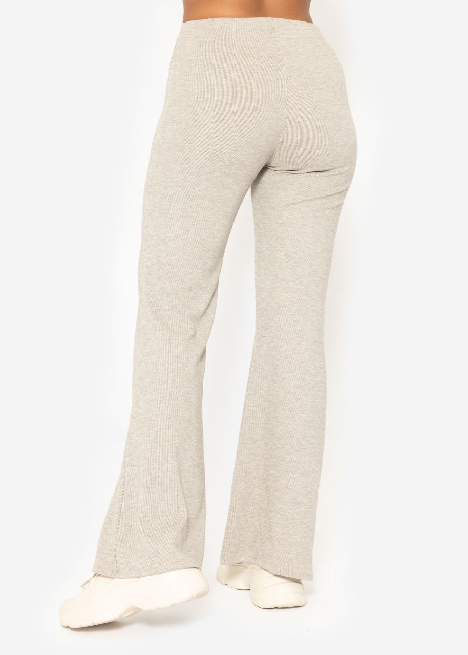 Jersey Flare Pants - taupe meliert