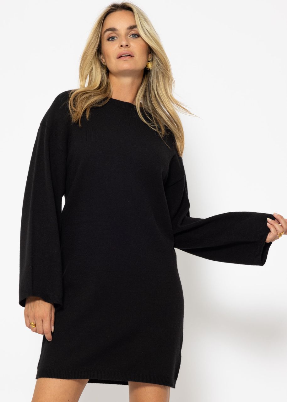 Oversize Kleid in Strick - schwarz