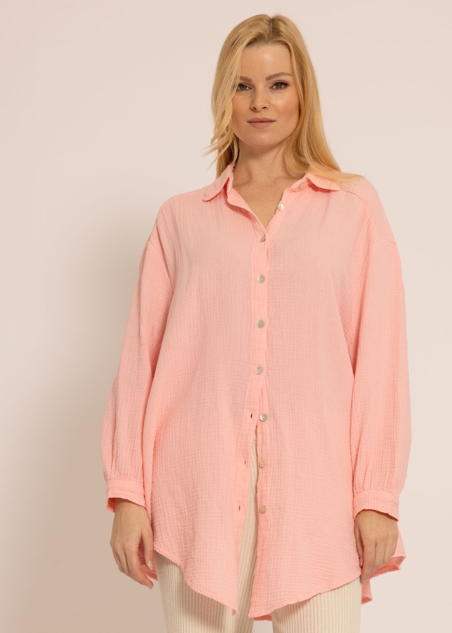 Ultra oversize Blusenhemd, rosa