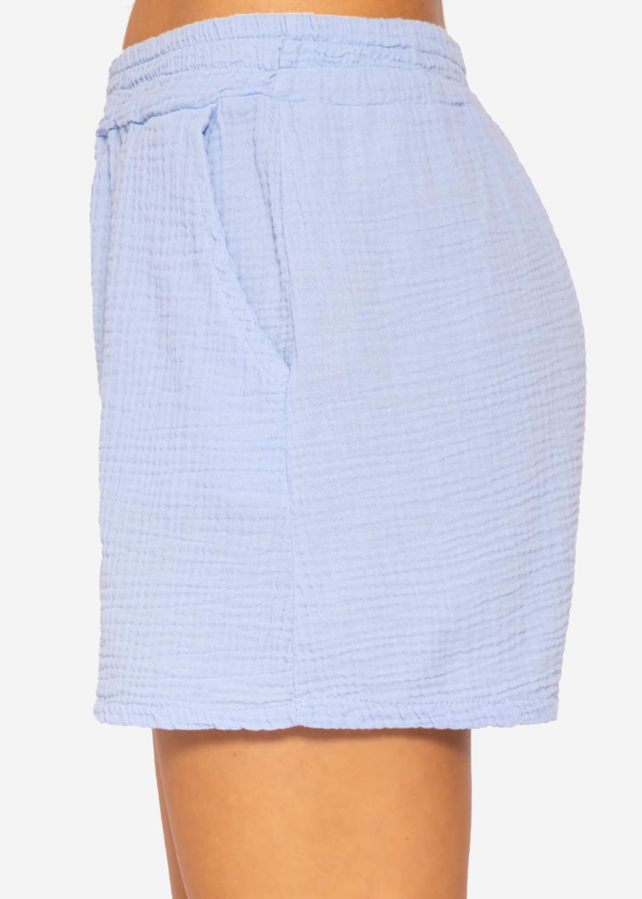 Musselin Shorts, hellblau