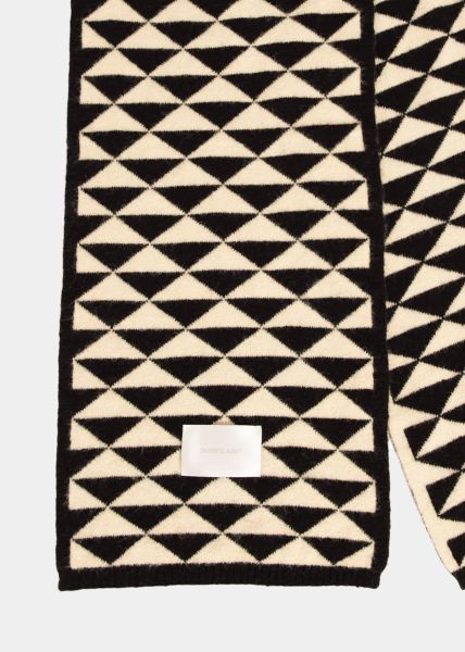 Schal mit geometrischem Print - schwarz-beige