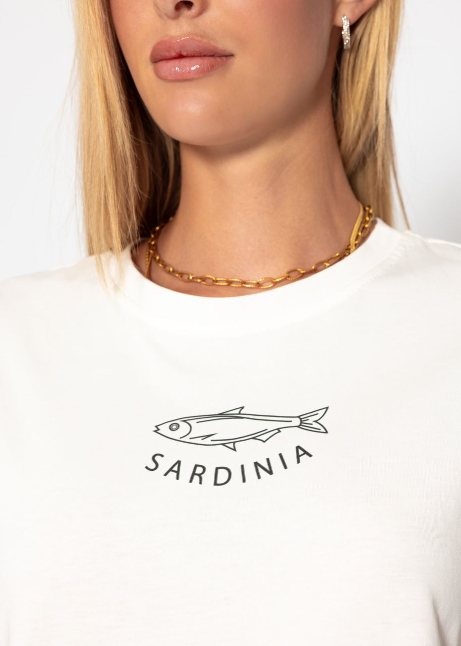 T-Shirt mit Sardinia Print - offwhite