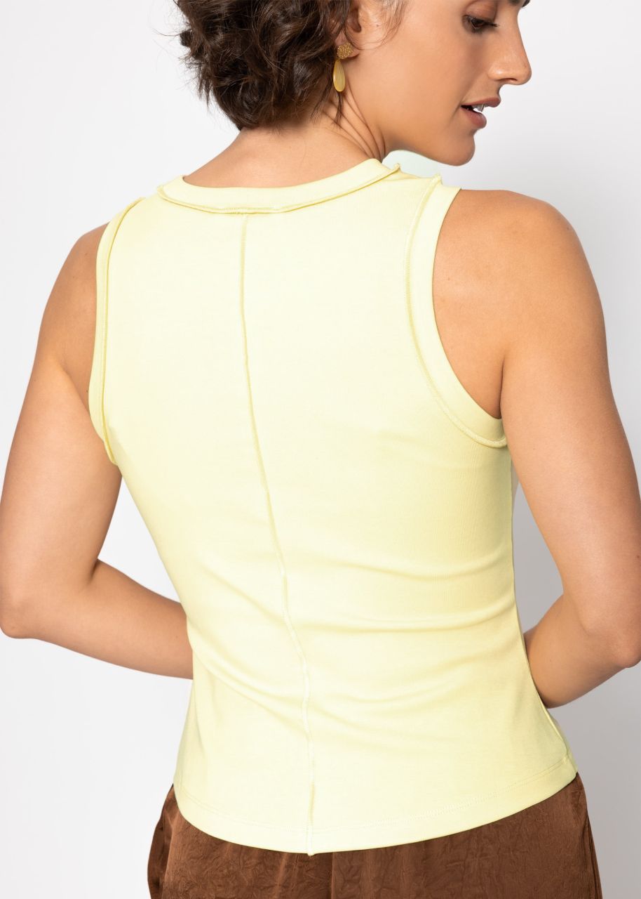 Tank Top mit Außennähten - gelb