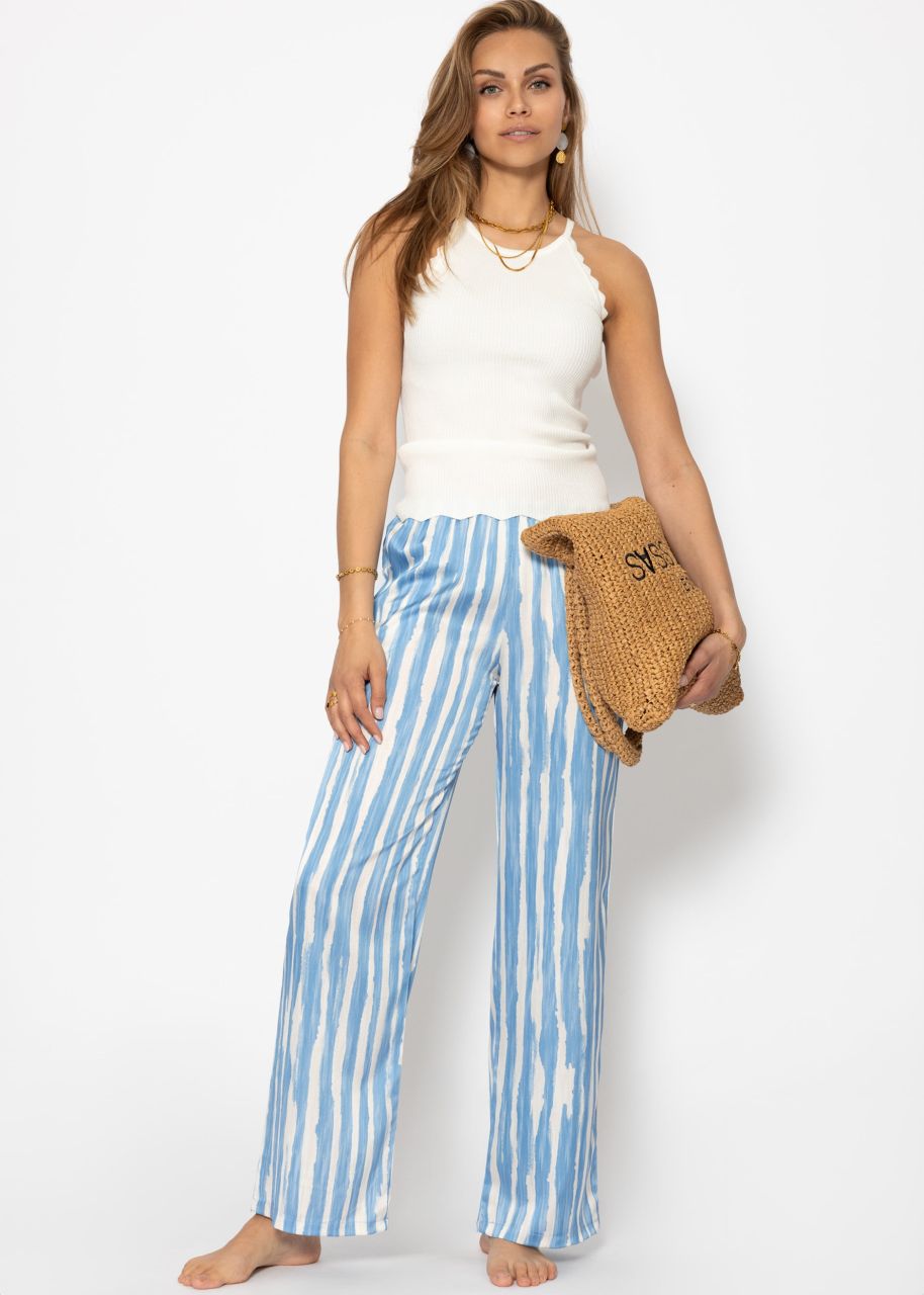 Strick Top mit Bogenkante, offwhite