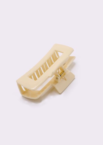 Eckige Haarklammer, beige