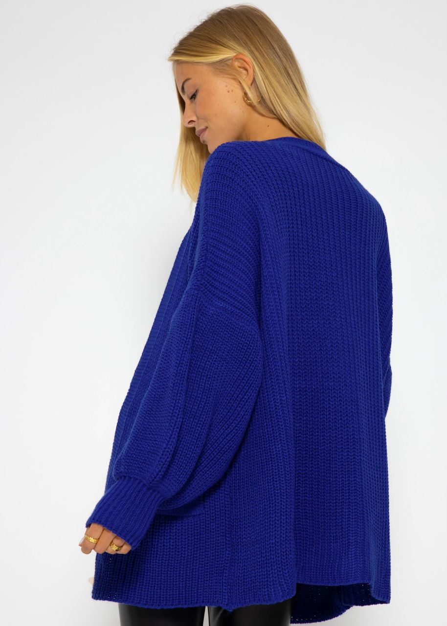 Strick Cardigan mit Taschen - royalblau