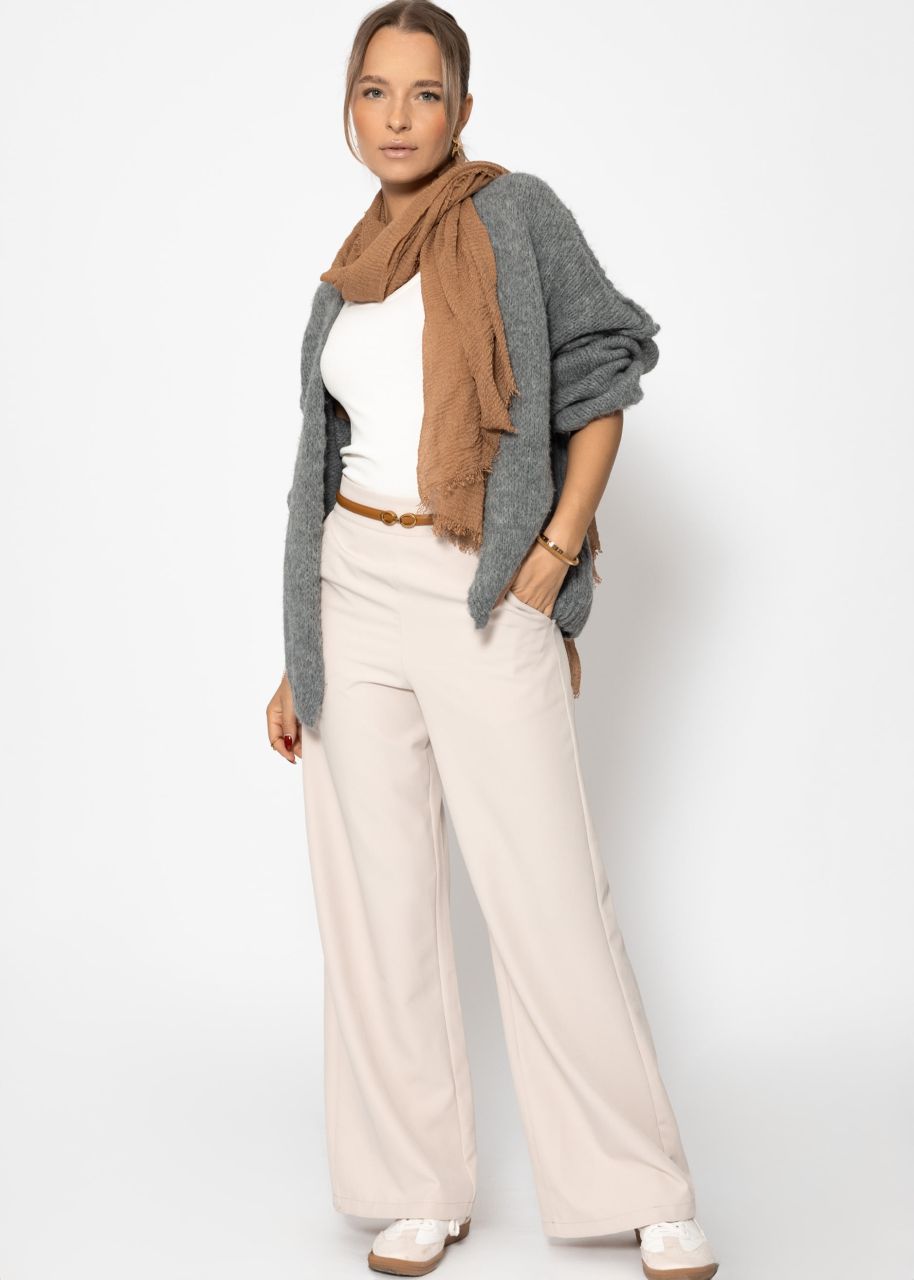 Lässiger Cardigan mit Außennähten - dunkelgrau