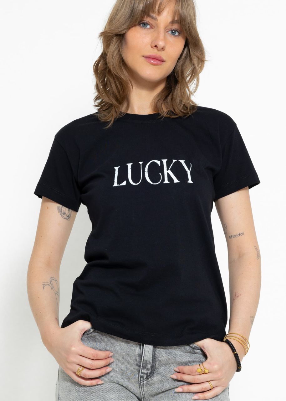 T-Shirt LUCKY, schwarz