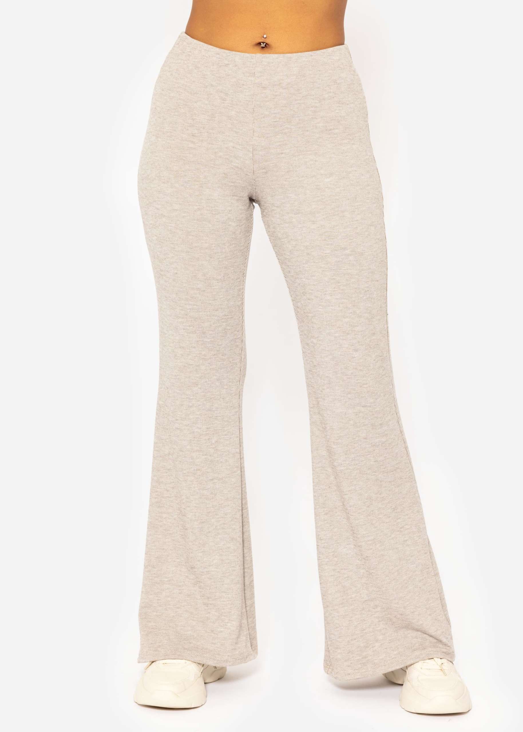 Jersey Flare Pants - taupe meliert