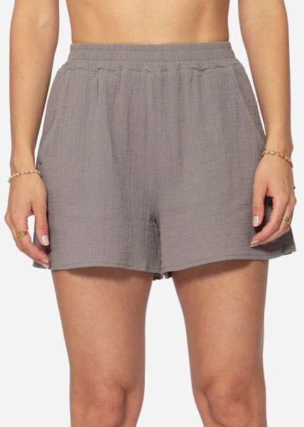 Musselin Shorts, taupe