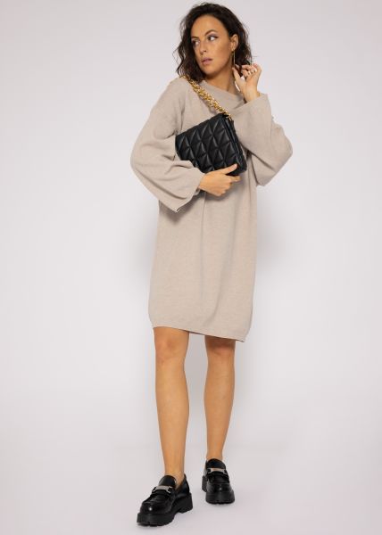 Ultra oversize Strickkleid, beige