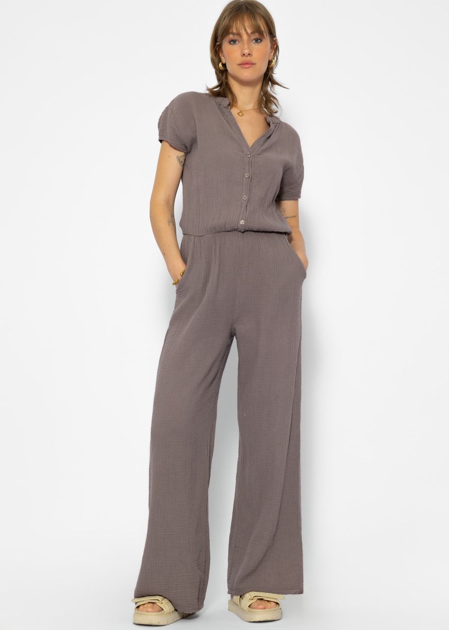 Casual Musselin Jumpsuit - taupe