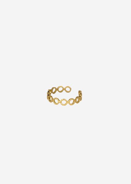 Feiner Ring mit Lochmuster, gold