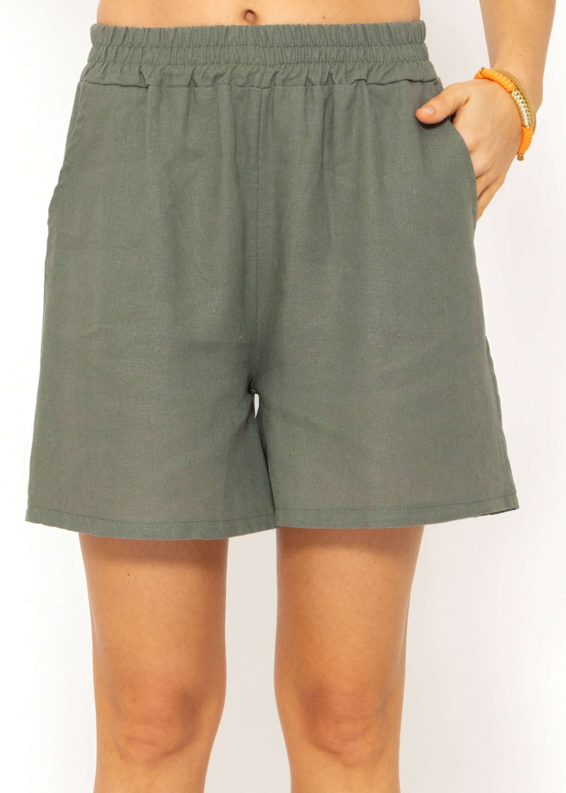 Leinen Shorts, khaki