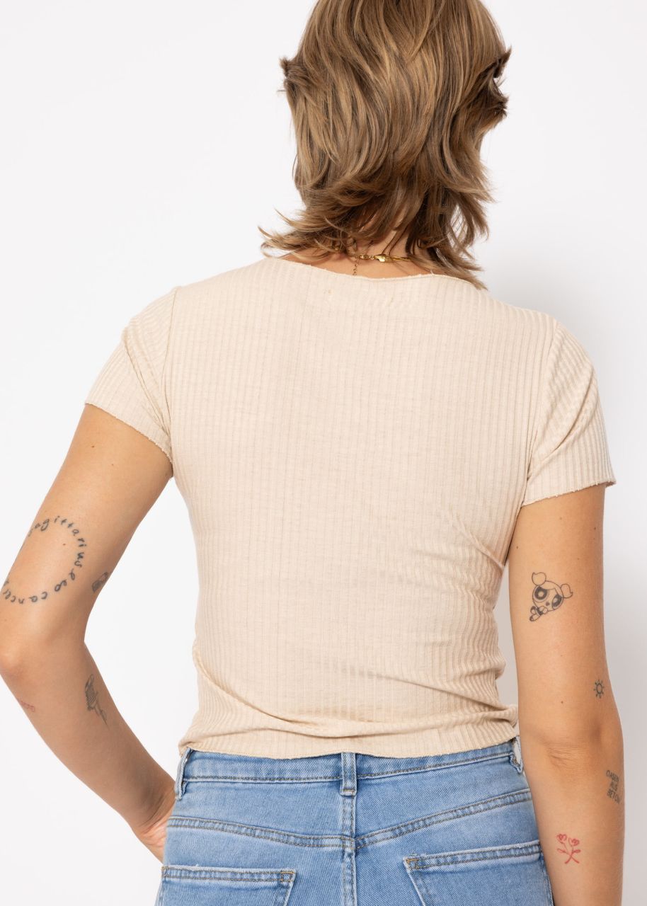 Crop-Shirt, beige