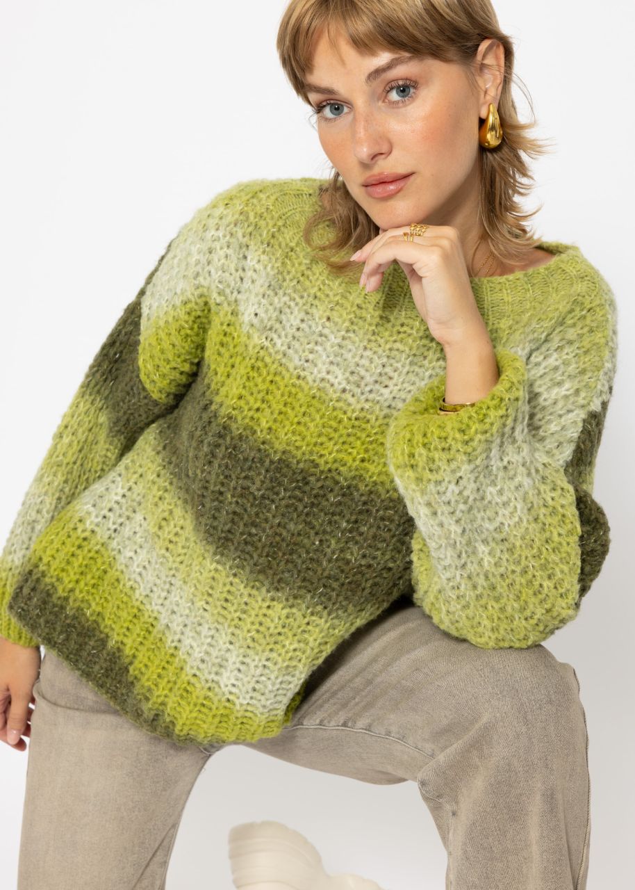 Strickpullover mit Farbverlauf, grün