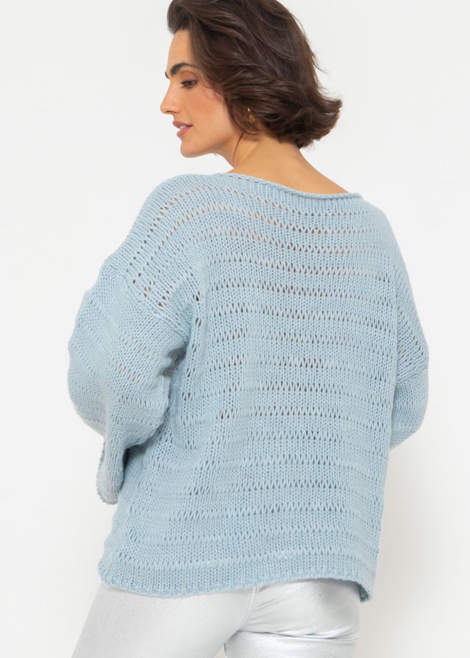 Pullover mit weiten Ärmeln - hellblau
