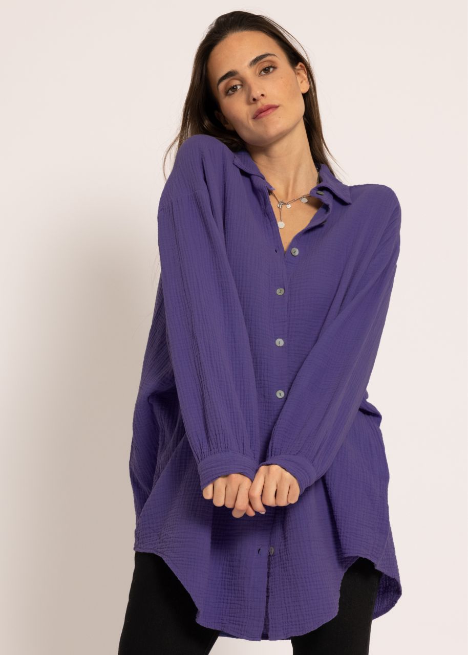Ultra oversize Blusenhemd, lila