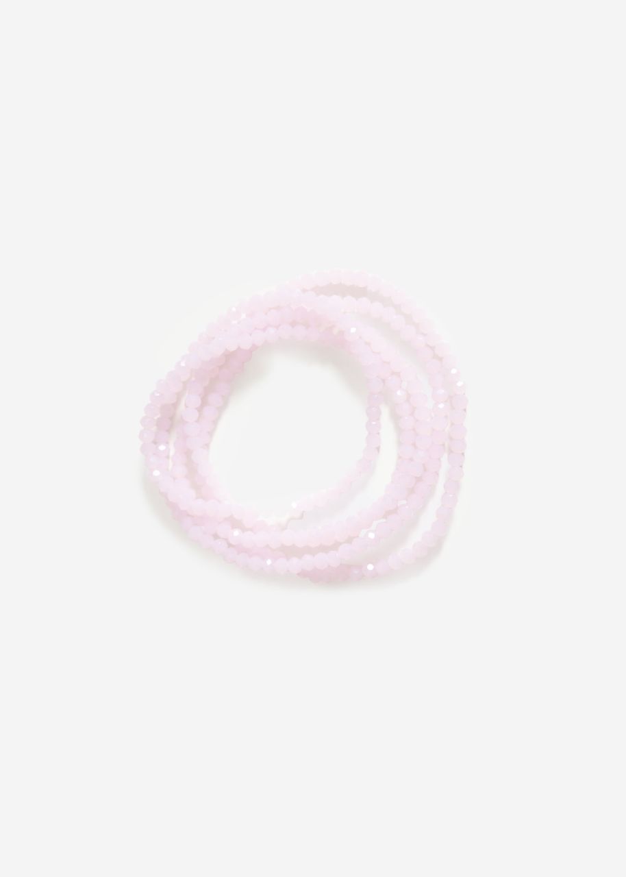Mehrreihiges Perlen Armband - pastellrosa