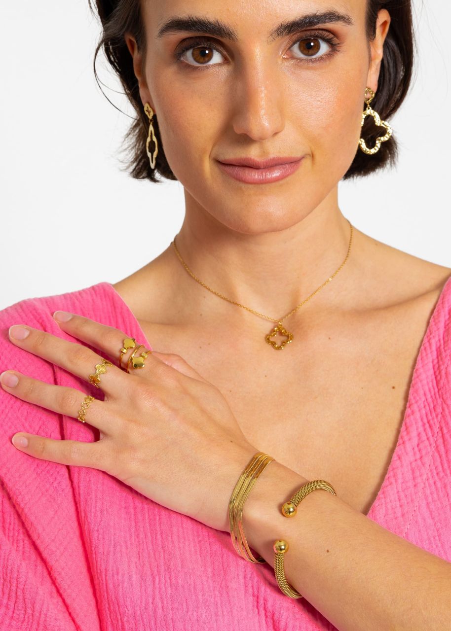 Halskette mit Kleeblatt - gold