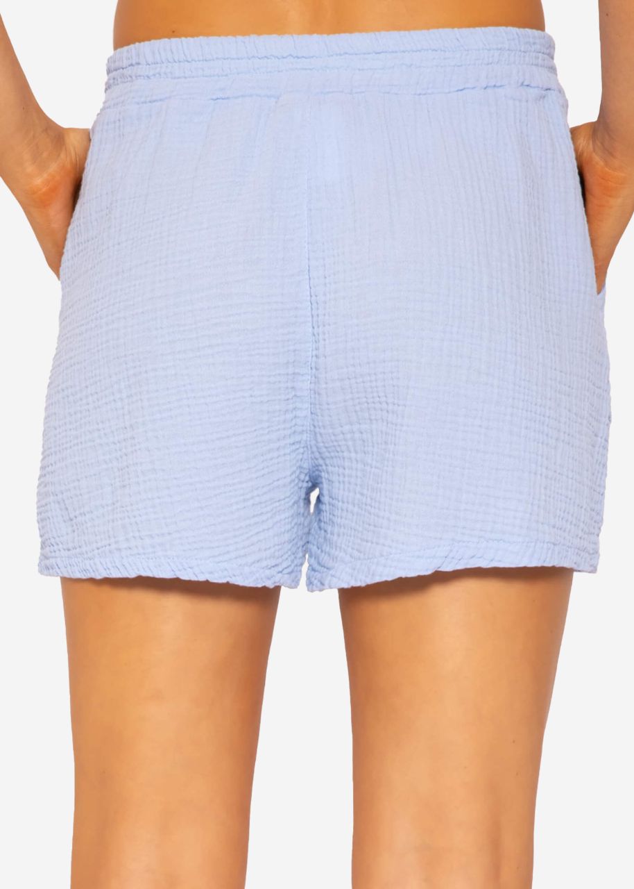 Musselin Shorts, hellblau