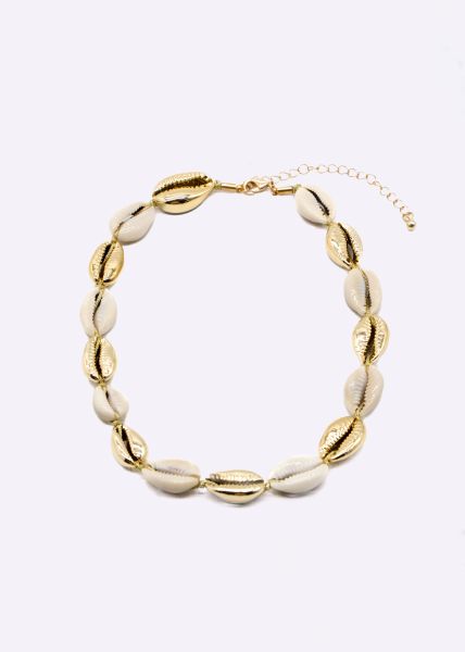 Muschelkette, beige/gold