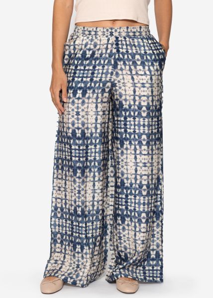 Schlupfhose mit Print - blau
