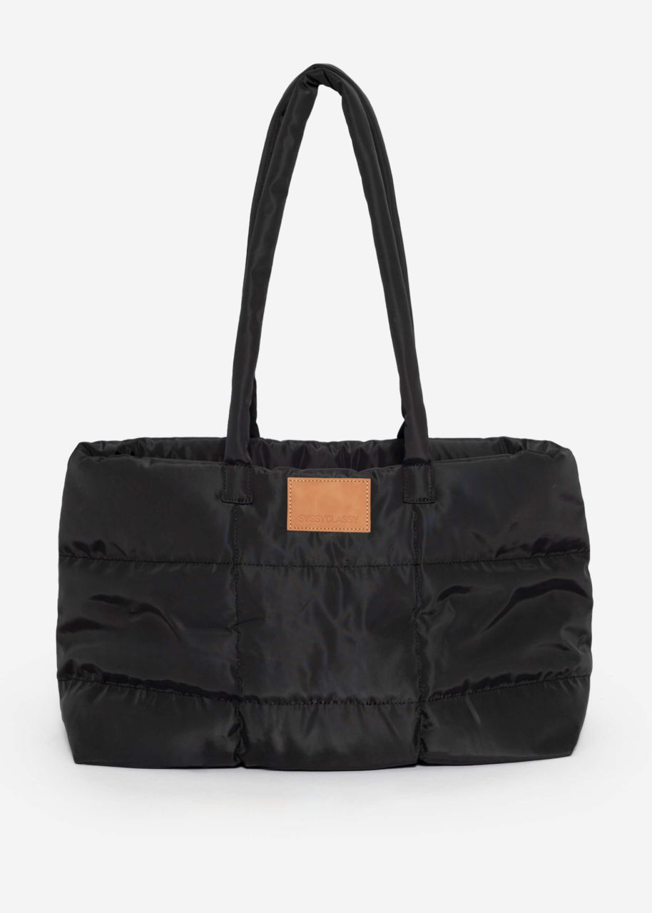 Gesteppter XL Shopper - schwarz