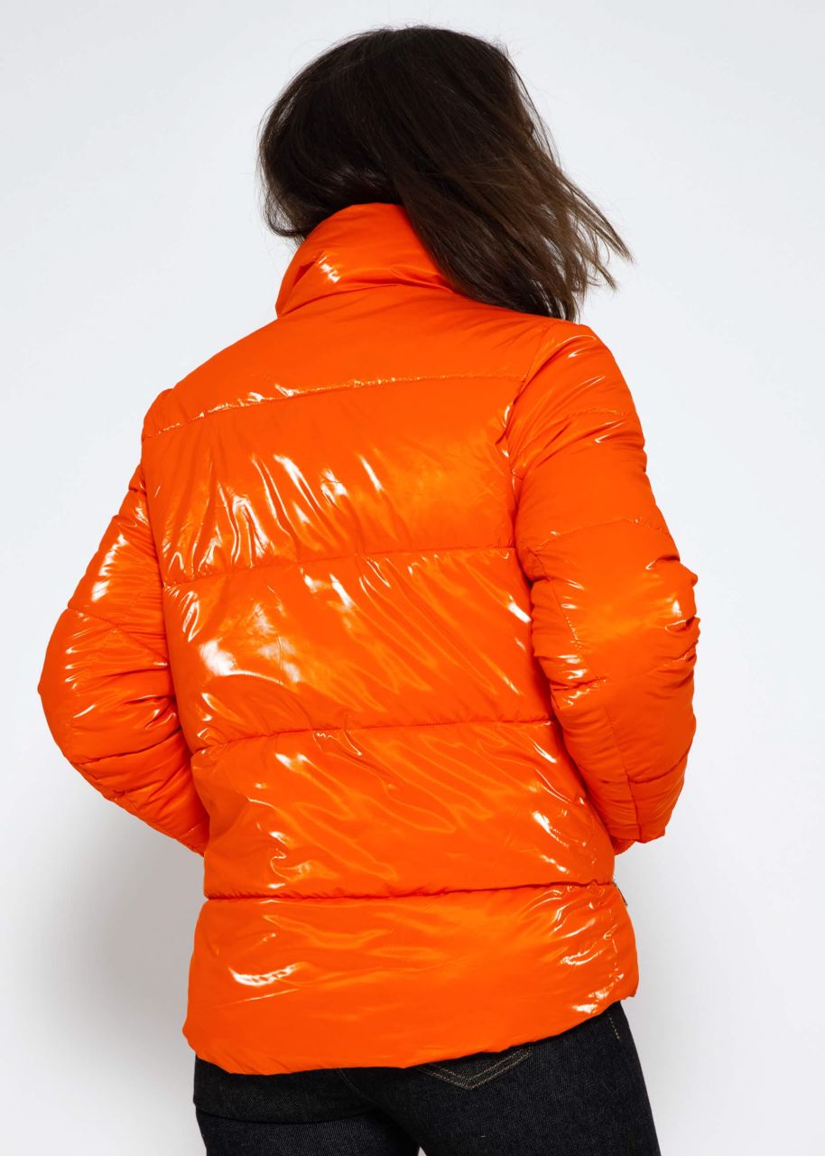 Pufferjacke mit Stehkragen - orange