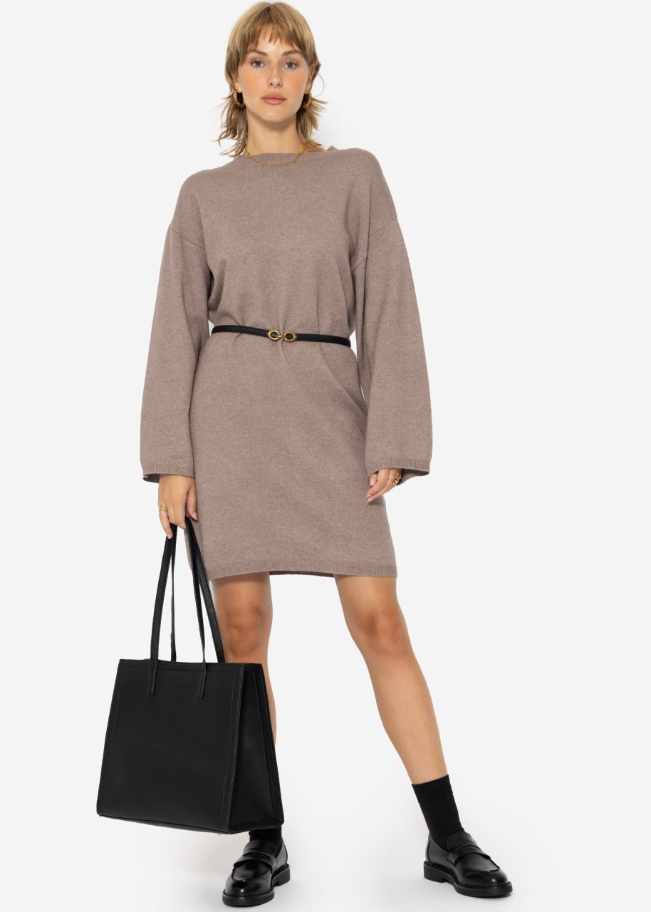 Oversize Kleid in Strick - taupe