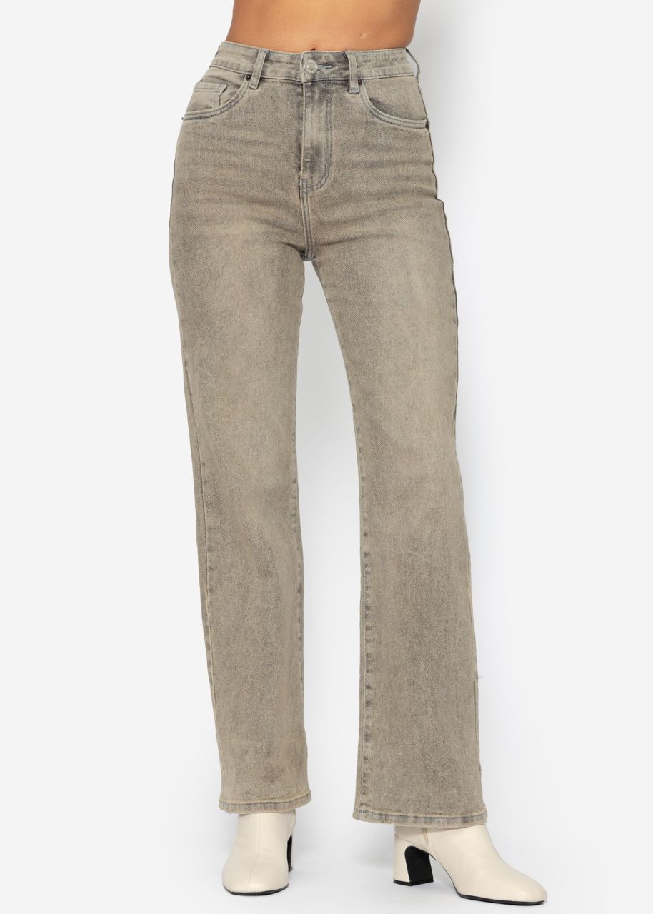 Straight Leg Jeans - greige