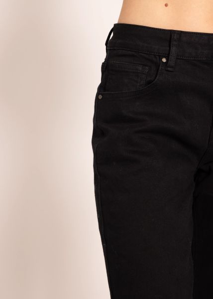 Relax Fit Jeans mit Schlitz - schwarz
