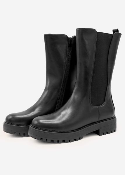 Höhere Combat-Boots, schwarz