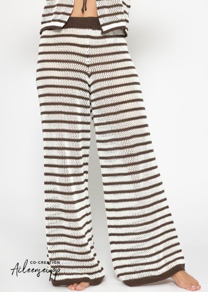 Strickhose mit geradem Bein - offwhite